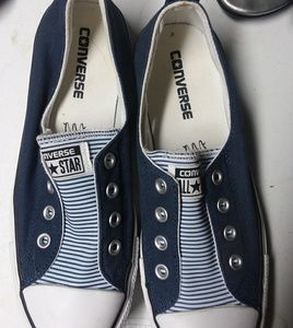 Sz 9 Ladies blue/white all-star converse